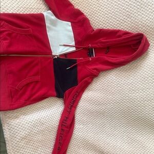 Tommy Hilfiger Red, White, and navy blue Hoodie with zipper